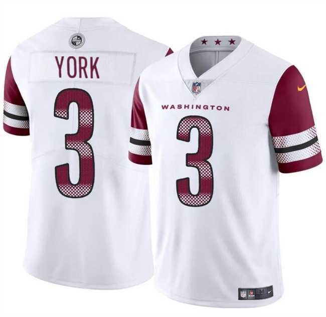 Men & Women & Youth Washington Commanders #3 Cade York White 2024 Vapor Limited Football Stitched Jersey->washington commanders->NFL Jersey